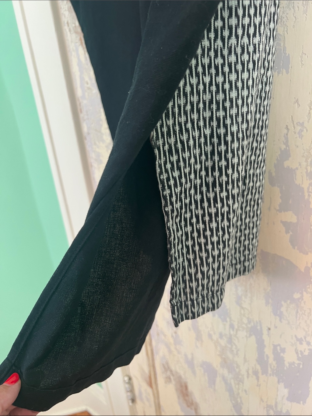 Carla Fernandez Black & White Textured Short-Sleeve Tunic Top Or Dress — image 5 of 6